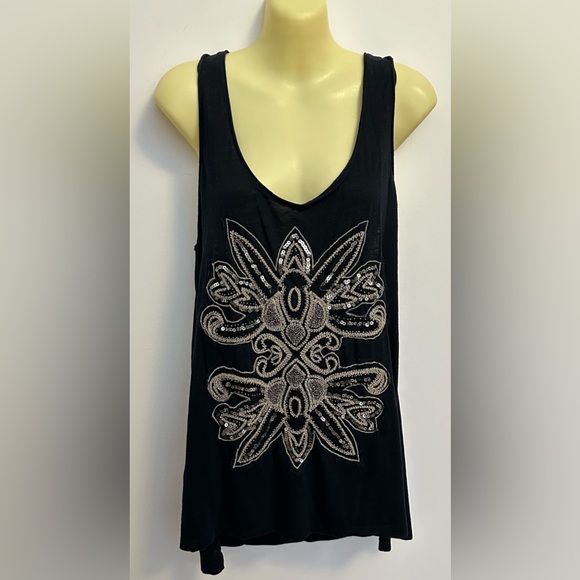 Rock & Republic Tops - Rock & Republic Black Embellished Sleeveless Tank size L